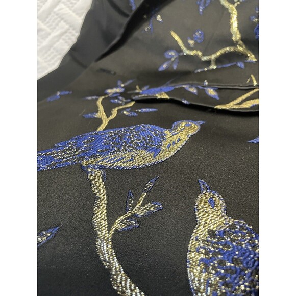 Cloudstyle Men's Dinner Jacket Blue and Gold Embroidered On Silky Black Sz Small - Picture 5 of 16